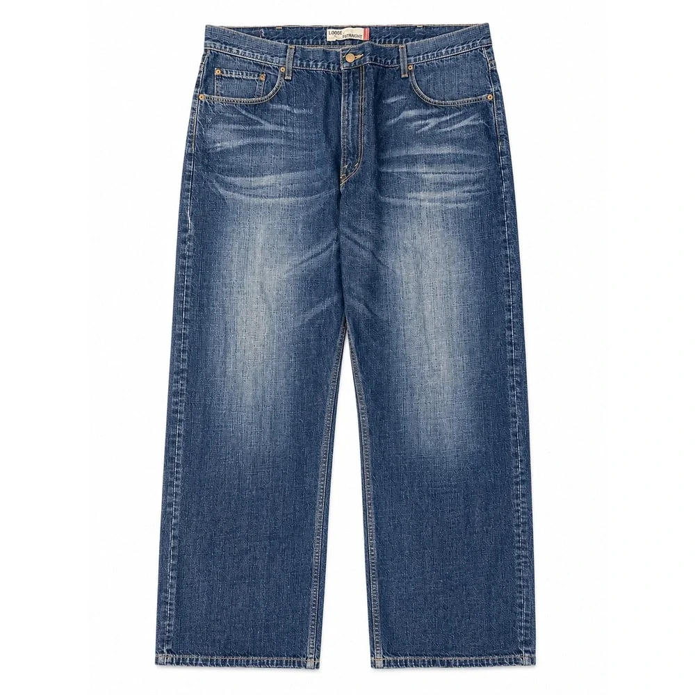 Levi's 569 Loose Straight Men's Jeans 44x32 Medium Wash Blue Denim 100% Cotton